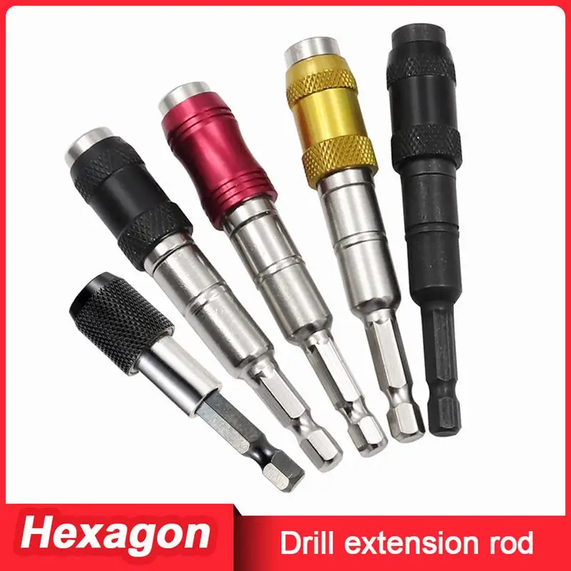 

Magnetic Screw Drill Tip 1/4″, Quick With Spring Release Extension Rod Holder Electric Drill Driver Adapter Rod Sleeve