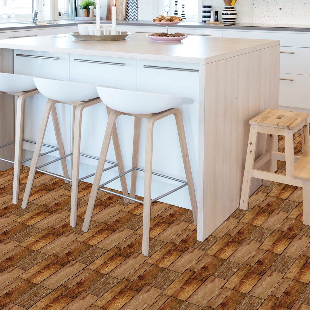 wood grain matte tile self adhesive pvc wall sticker kitchen bathroom veranda floor wc waterproof home decor art mural wallpaper free global shipping