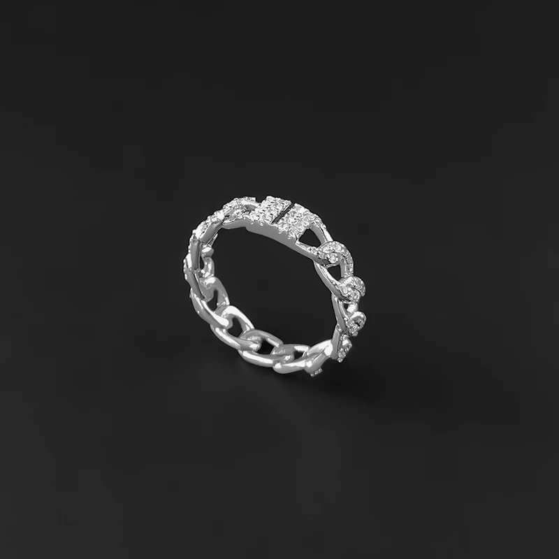 

S925 Sterling Silver New Lock Chain Buckle Ring Female Fashion Personality Simple Trend Jewelry Classic Style Gift For Girlfrien