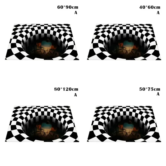 IT 3D Hole Doormat Caretive Vortex Illusion Stereo Vision Rug Living Room Bedroom Art Carpet CLH@8 | Дом и сад