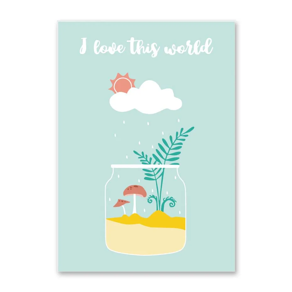 

Cartoon Illustration Wall Art Canvas Painting Cloud Nordic Poster Baby Girl Room Decor Wall Pictures For Living Room Unframed