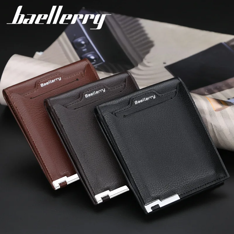 Бумажник Baellerry кожаные короткие мужские кошельки модный новый кошелек с