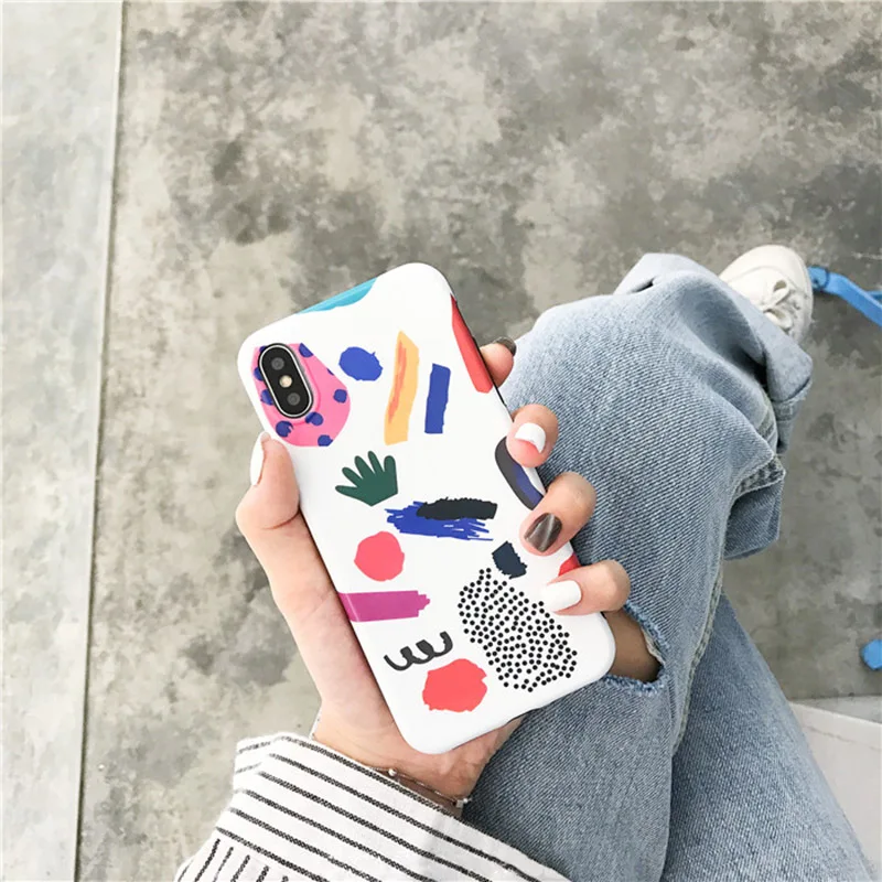 Чехол для телефона с абстрактным рисунком iphone X XS Max чехол 6 6S 7 8 Plus мультяшный