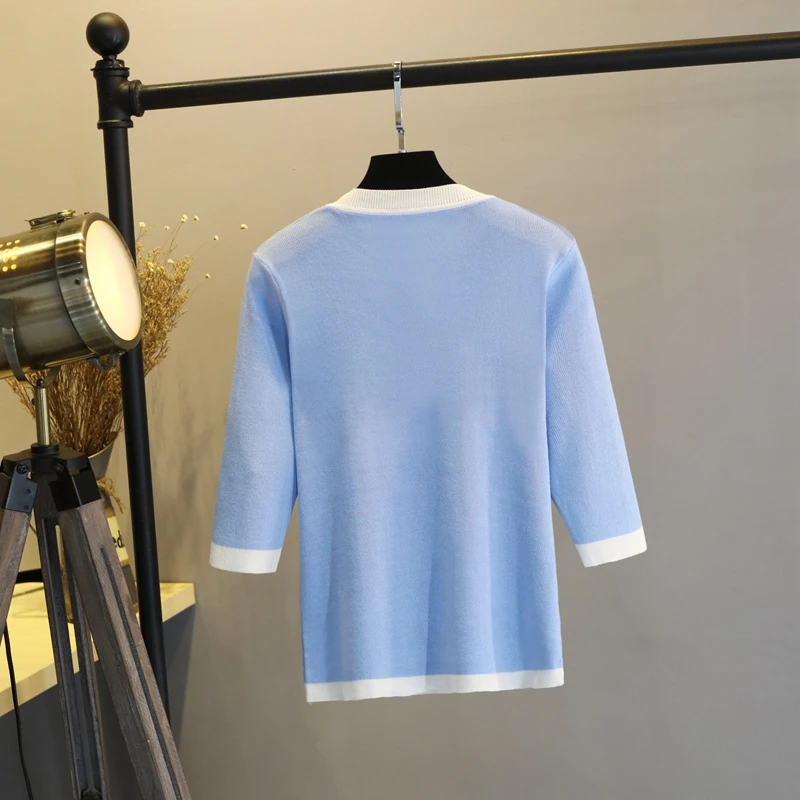 GIGOGOU Half Sleeve Sweater Women Pullovers Spring Autumn Knitted Jumper Tops Embroidery Heartshape Jersey Mujer Pull Femme Hive | Женская