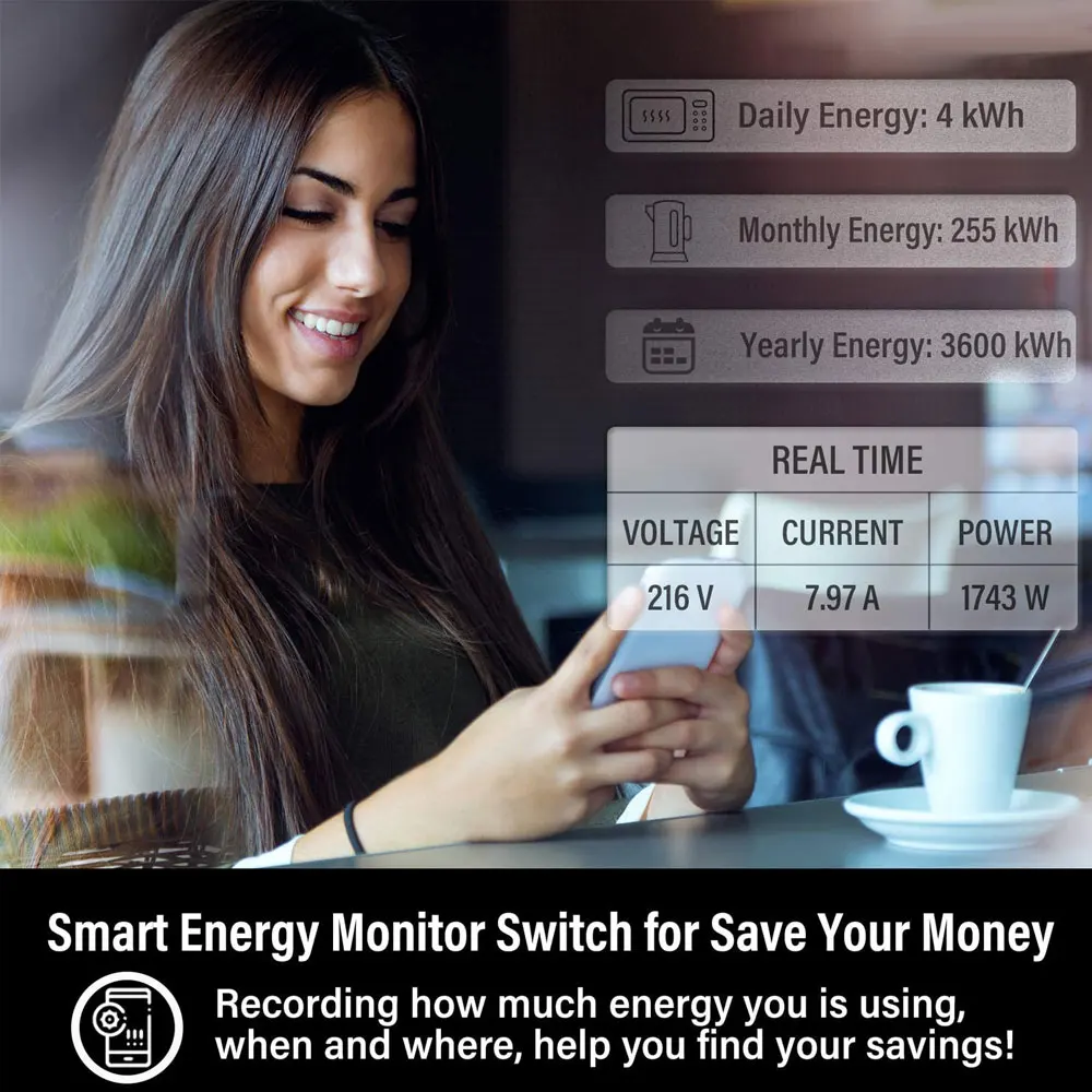 Измеритель мощности для умного дома ваттметр измеритель энергии с Wi-Fi реле