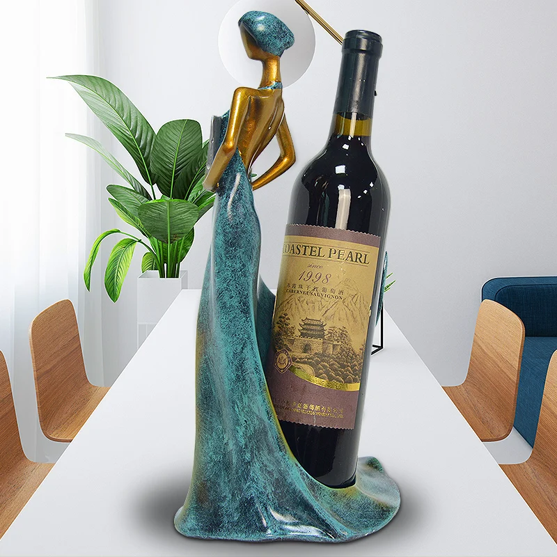 

Innovative Wine Racks Wine Bottle Holder Storage Home Decor Beer Bottle Organizer Holders Beauty Girl Model Display Stand Decor