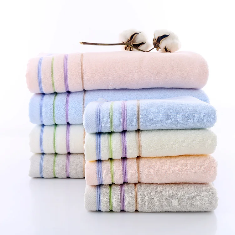 

32 Unit Pure Cotton Color Stripes Towel + Bath Towel Covers Family Skin Care Wash Nursing Suite Gift Gift Return