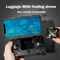new mini luggage drone folding suitcase pocket quadcopter portable remote control dron with real time hd camera gesture photo