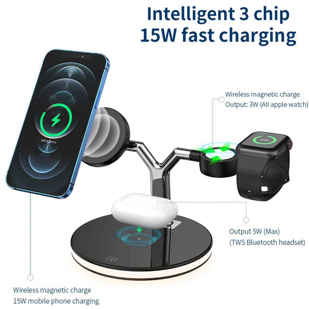 

Магнитное Индукционное Беспроводное зарядное устройство Qi, быстрая зарядная станция для магнитного Iphone 12 Mini Pro Max Apple, беспроводное зарядное...