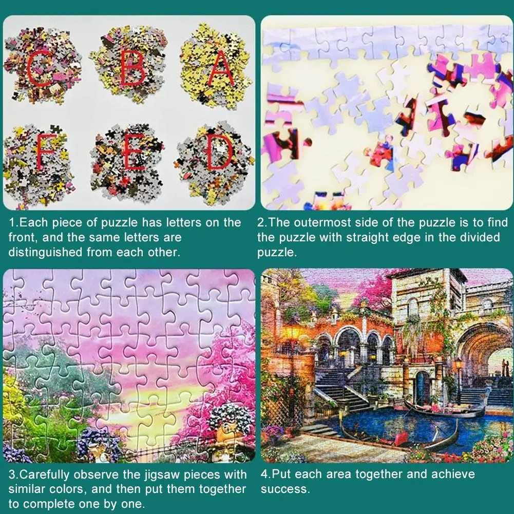 

1000Pcs Adult Kids Puzzle Jigsaw Flower Boy Girl Landscape Bridge Game Gift Education Parent-Child Interactive Decompression Toy