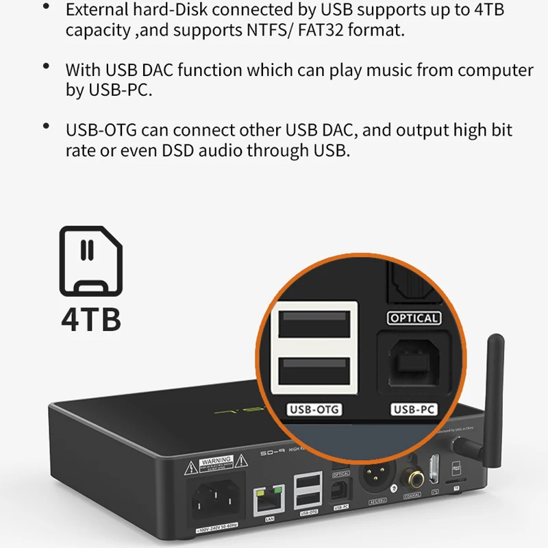 SMSL SD-9 Hi-Res MQA Full Decoding HIFI Network Bluetooth Music Player SD9 Support DSD WAV APE FLAC AIFF | Электроника