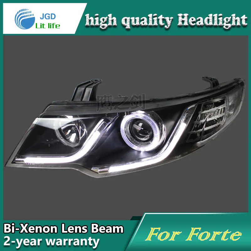 Автомобильный Стайлинг чехол для фары Kia Forte 2009 2013 светодиодный DRL Объектив