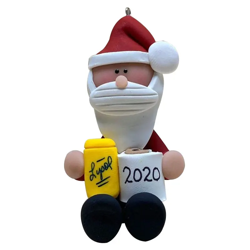 

2020 Animal Ornaments Wearing Face Covers and Holding Toilet Paper Christmas Ornament Cute Animal Survival Pendant Decor XR-Hot