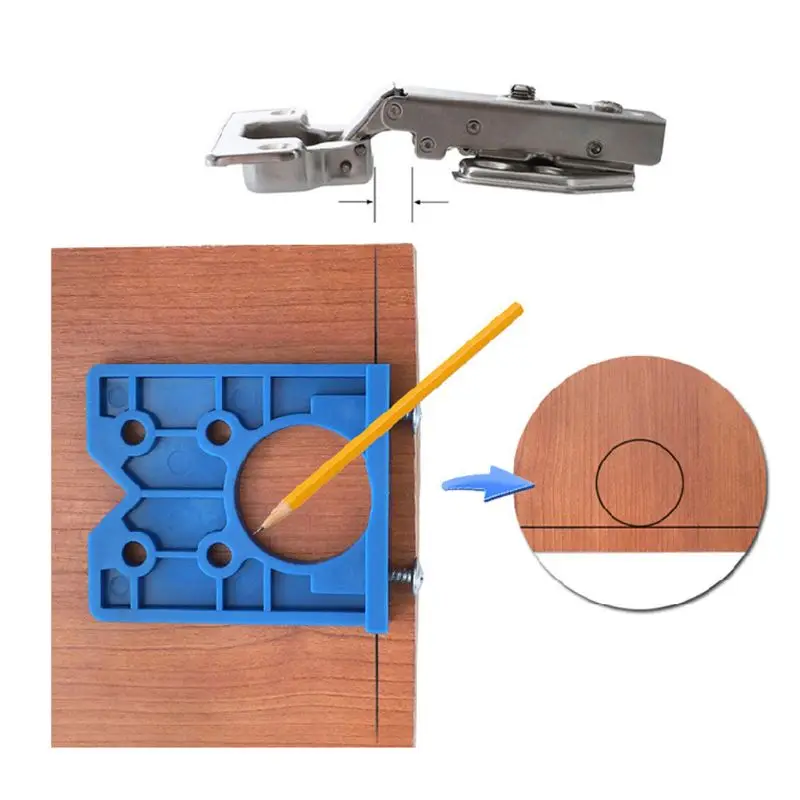 

35mm Hinge Jig Set ABS Fast Installation Wood Drill Guide Hinge Hole Boring Locator Woodworking Tool Accessories for Furniture D