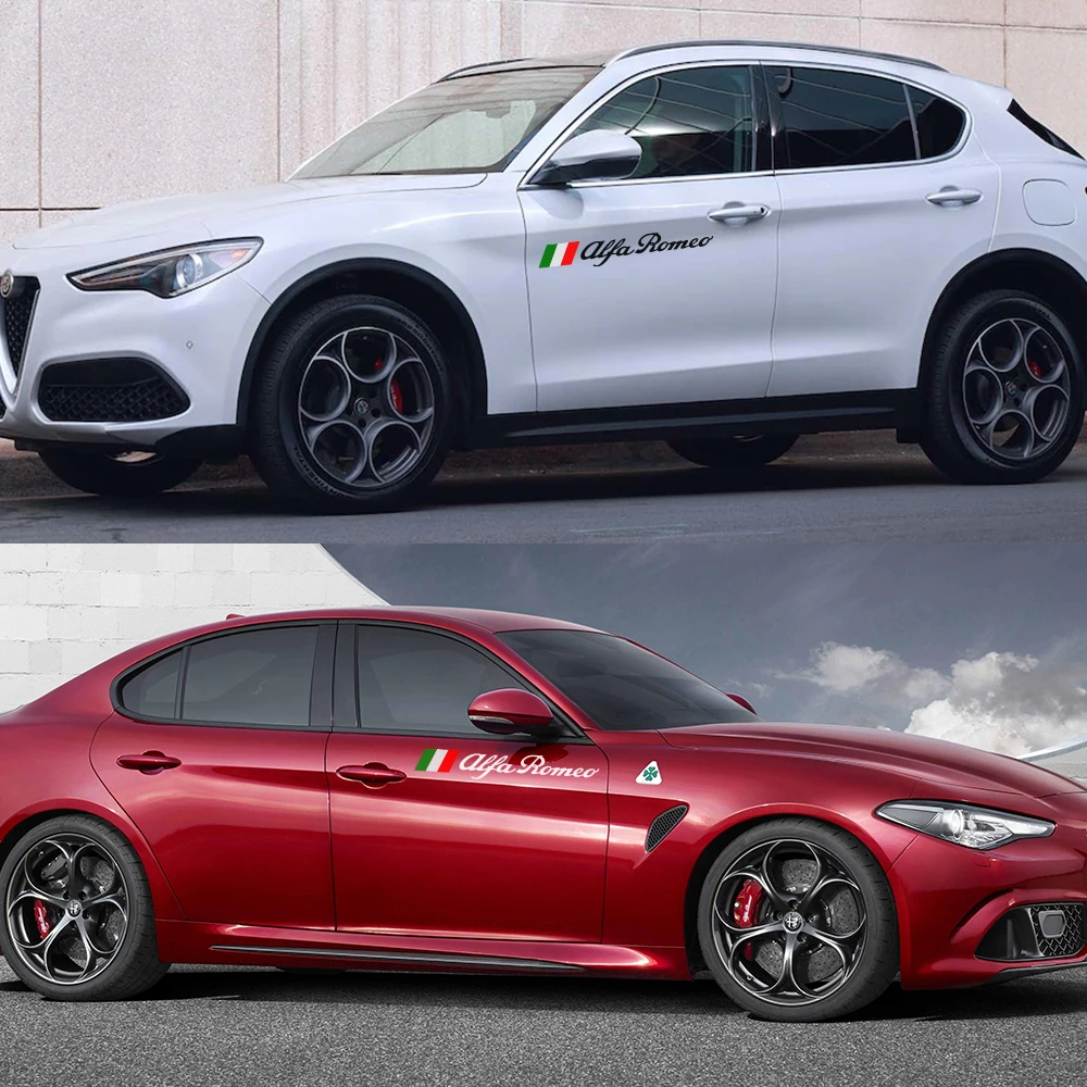 Боковые наклейки на двери спортивного автомобиля 2 шт. 60 см для Alfa Romeo Giulia Giulietta 159
