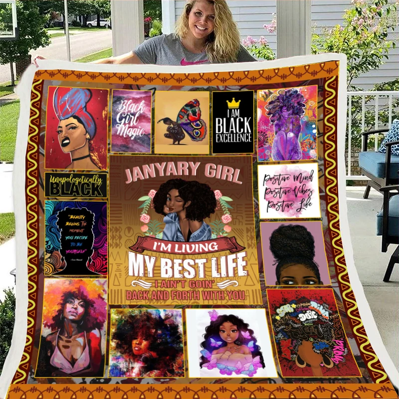 Мягкое черное фланелевое одеяло SOFTBATFY для девушек брошенное на диван-кровать