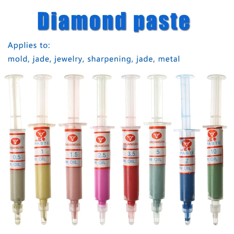 

8Pcs Diamond Polishing Lapping Pastes Compound Syringes Set 0.5-10 Micron Tools