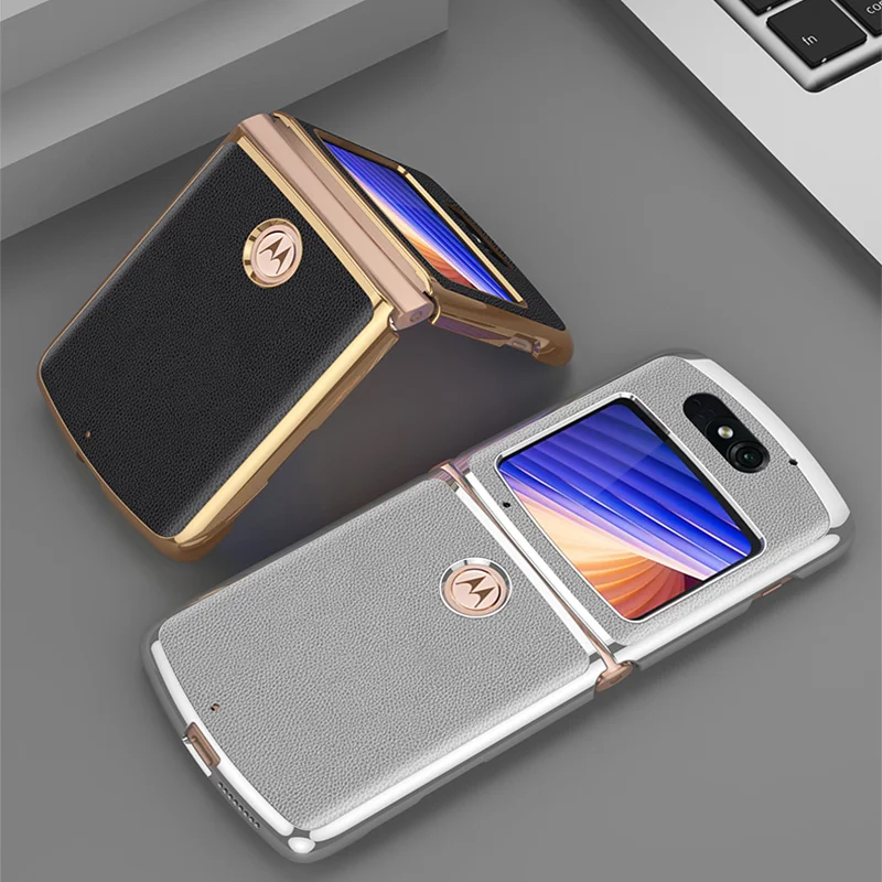 plain leather phone case for motorola razr 5g cover plating new fitted flip case shockproof smart phone bumper protective funda free global shipping