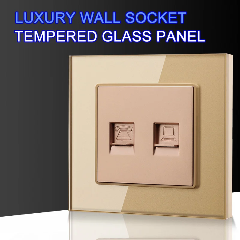 Роскошная розетка для компьютера RJ45 Cat6 10 ГБ/сек. LAN RJ11 Телефонная настенная