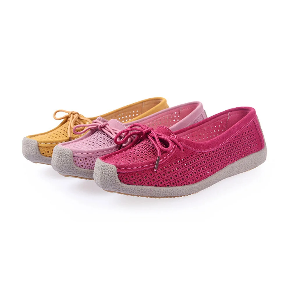 

BeautyFeet Women Shoes Woman Flats Bow Knot Cut out Comfortable Casual Shoes Female Round Toe Loafers Breathable Mother Shoes