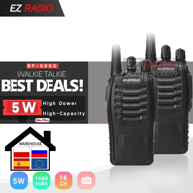 2PCS Baofeng BF-888S Walkie Talkie Dmr Two Way Radio Boafeng 888 888S BF888S Portable Radio BF 888S UHF Bf-c1 H777 Walkie-talkie