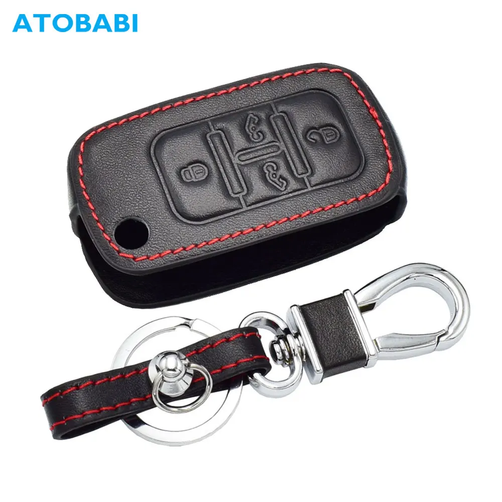 

4 Buttons Flip Leather Car Key Case Folding Keychain Holder Remote Protector Cover For VW Volkswagen Caravelle MPV SEAT Alhambra