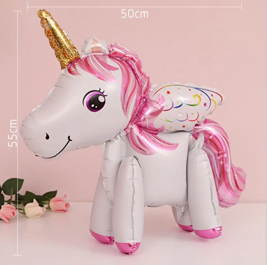 Foil Balloons 1 Taoup 1 шт. ручной мультфильм Единорог воздушный шар из фольги аксессуары для животных милый счастливый Единорог День рождения Сувениры Единорог воздушные шары - Цвет: Foil Balloons 1