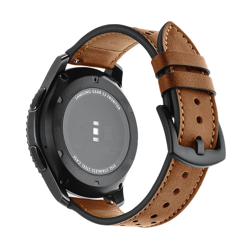 Ремешок из натуральной кожи для samsung galaxy 46 мм 42 S3 frontier active huawei watch gt amazfit bip/GTR 47 22 мм/20