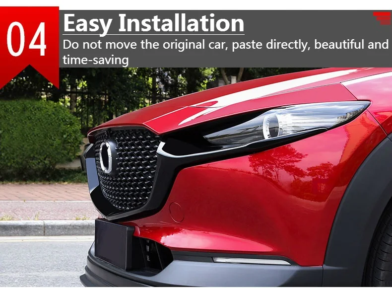 

Car Styling Front Center Bumper Grille Side Molding Trim Cover Upper Grills Cover Protector For Mazda 3 CX30 2020 Racing Grills