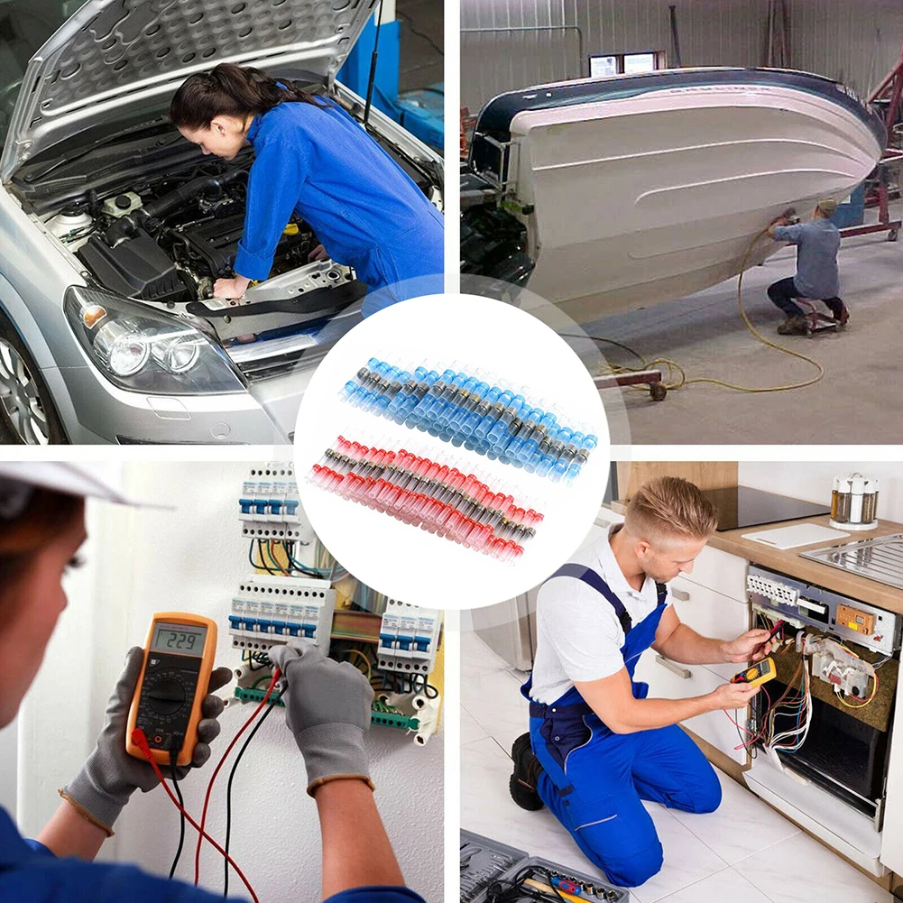 100 шт электрические провода соединители изолированные припоя рукав трубки