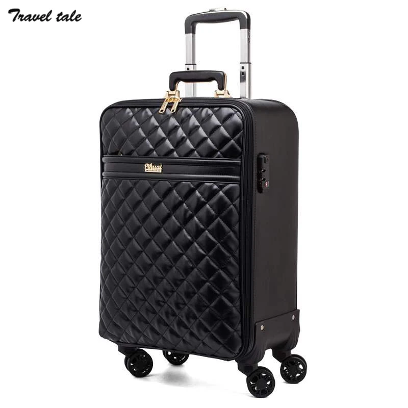 TRAVEL TALE new 16&quot18&quot20&quot24&quotinch spinner leather retro trolley bag suitcase hand luggage for lady | Багаж и сумки