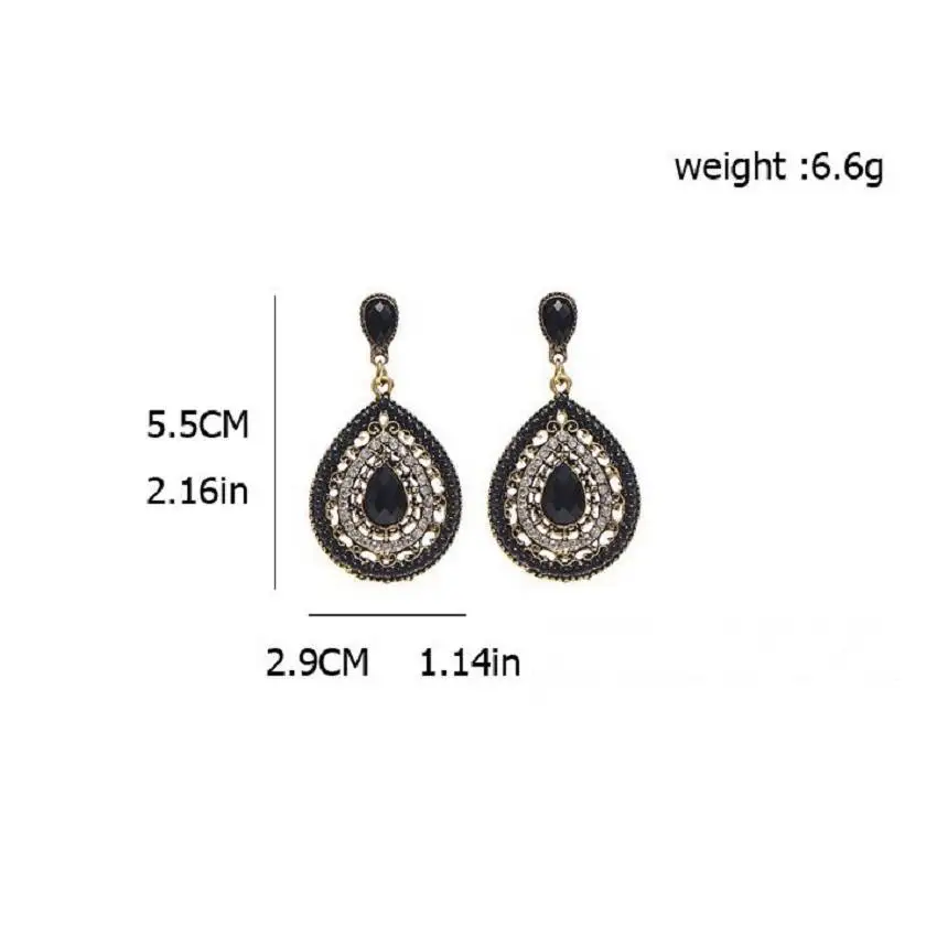 

CANZE Fashion Lady Bohemian Style Earrings Diamond Water Drop Shaped Eardrop