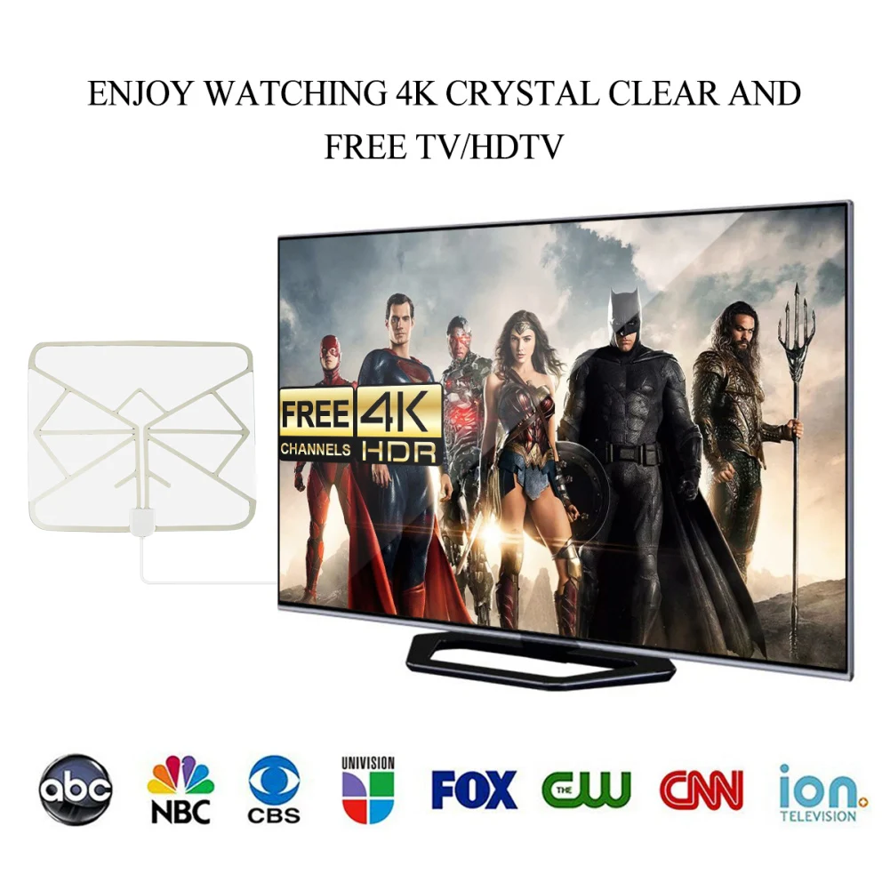 Цифровая ТВ антенна SOONHUA 60 80 миль 4K HD прозрачная для помещения HDTV спутниковый