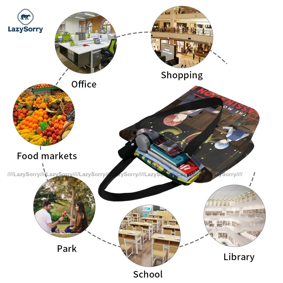 

Assassination Classroom Shopping Bag Female Gift Handbags Stylish Cloth Business Bags