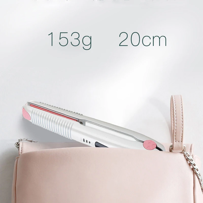

Portable Cordless Hair Straightener & Curler 2-in-1 for Travel Mini USB Rechargeable 3 Levels Adjustable Temps KG66