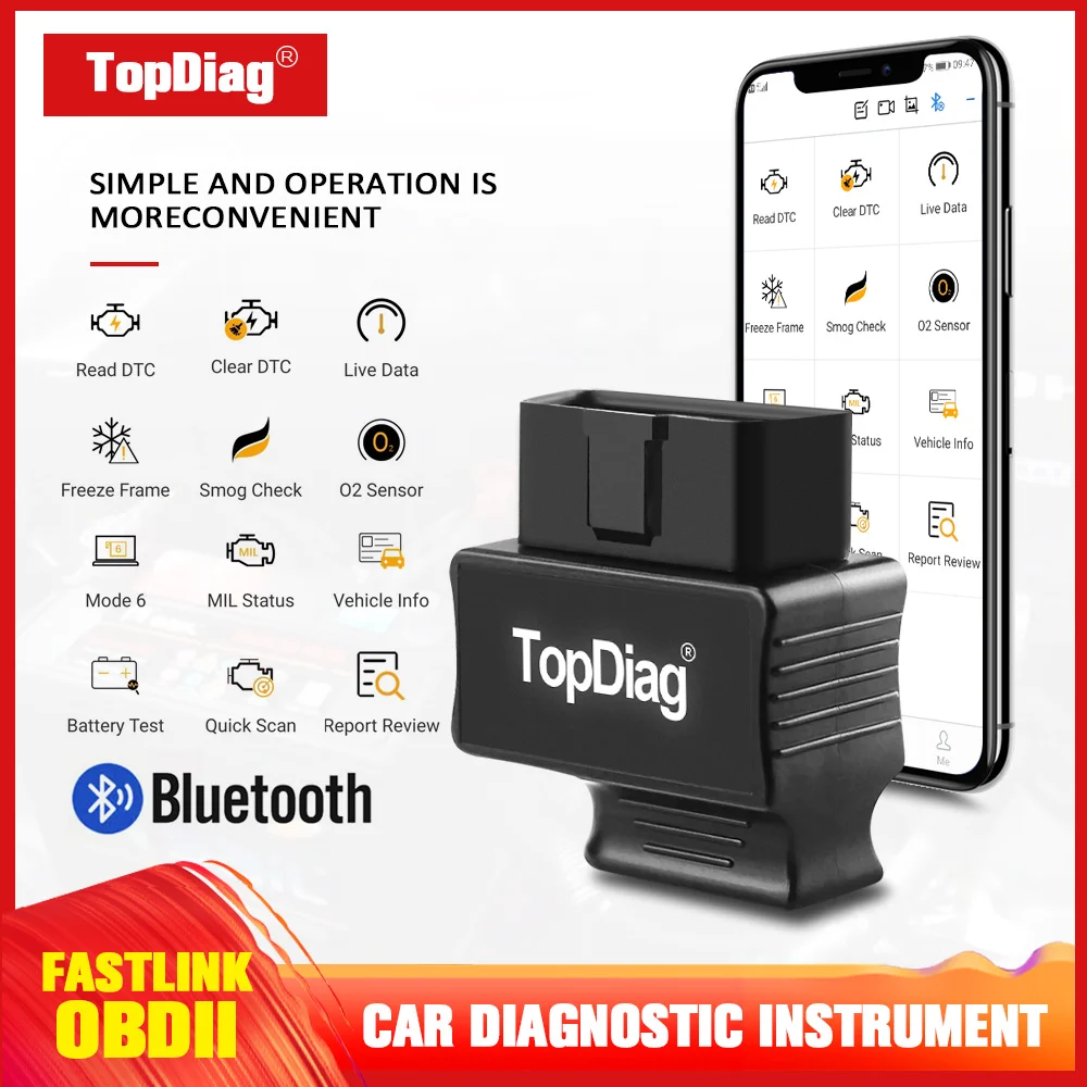 Сканер ошибок TopDiag Faslink M2 OBD2 диагностический инструмент для автомобиля