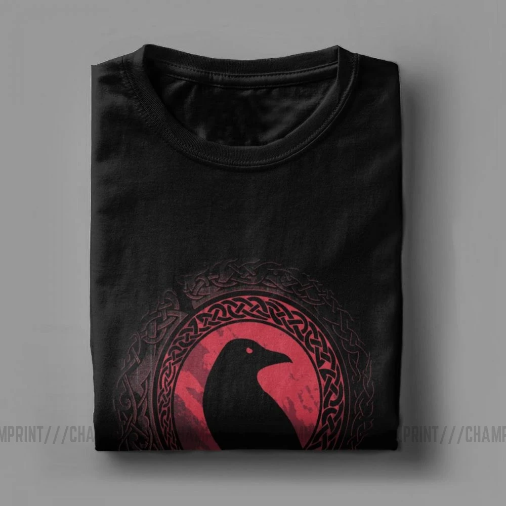 Футболка мужская EDDA Bird Viking Valhalla Odin модная рубашка футболки с коротким рукавом 100%