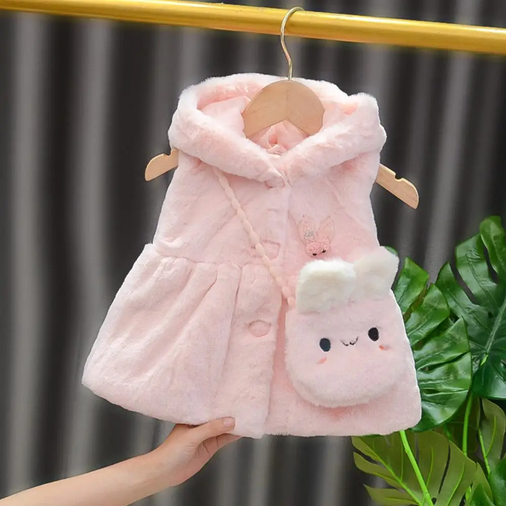 

Жилет из искусственного меха для девочек AmyaBaby, утепленная осенне-зимняя одежда с капюшоном для маленьких девочек, верхняя одежда для новоро...