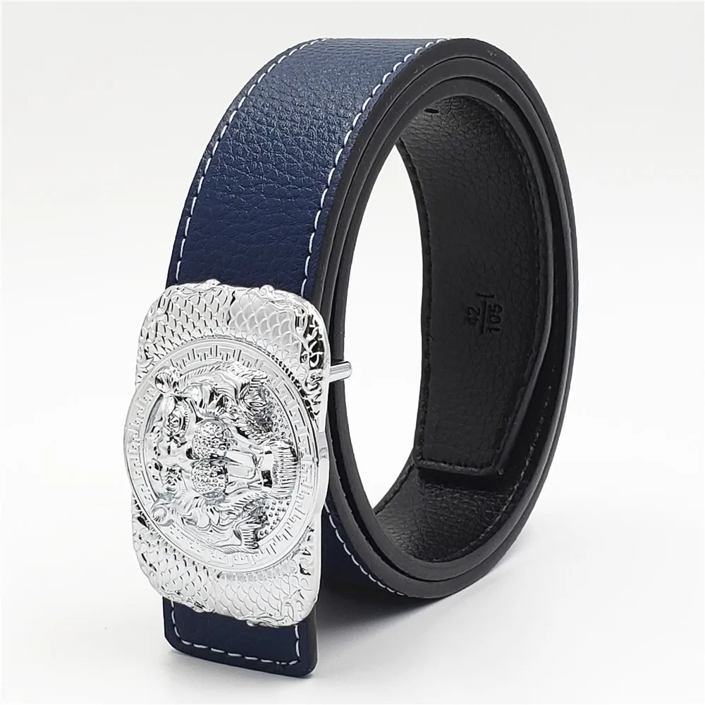 Мужской ремень из натуральной кожи с пряжкой в виде тигра дракона пояс для брюк