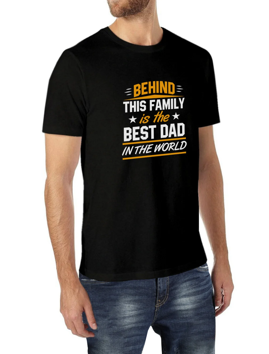 За этой семьёй-Лучшая мужская рубашка с рисунком для папы в мире хлопковые