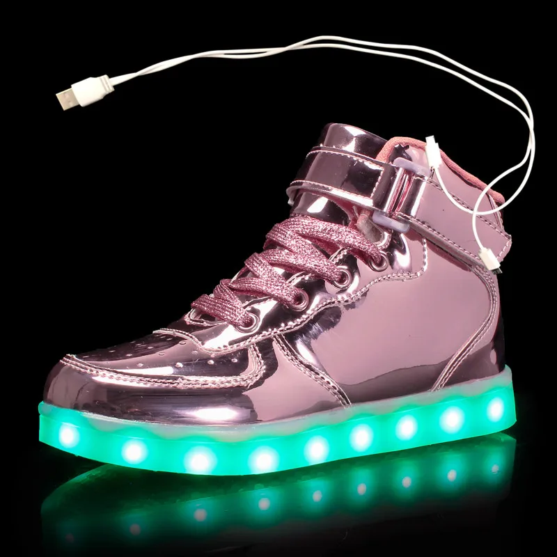 

Size 25-46 Kids Led Usb Charging Glowing Sneakers Children Hook Loop Fashion Luminous Shoes for Girls Boys Sneakers with Light