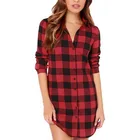 Женская блузка в клетку, длинная, в европейском и американском стиле, осень 2021, YFF6092