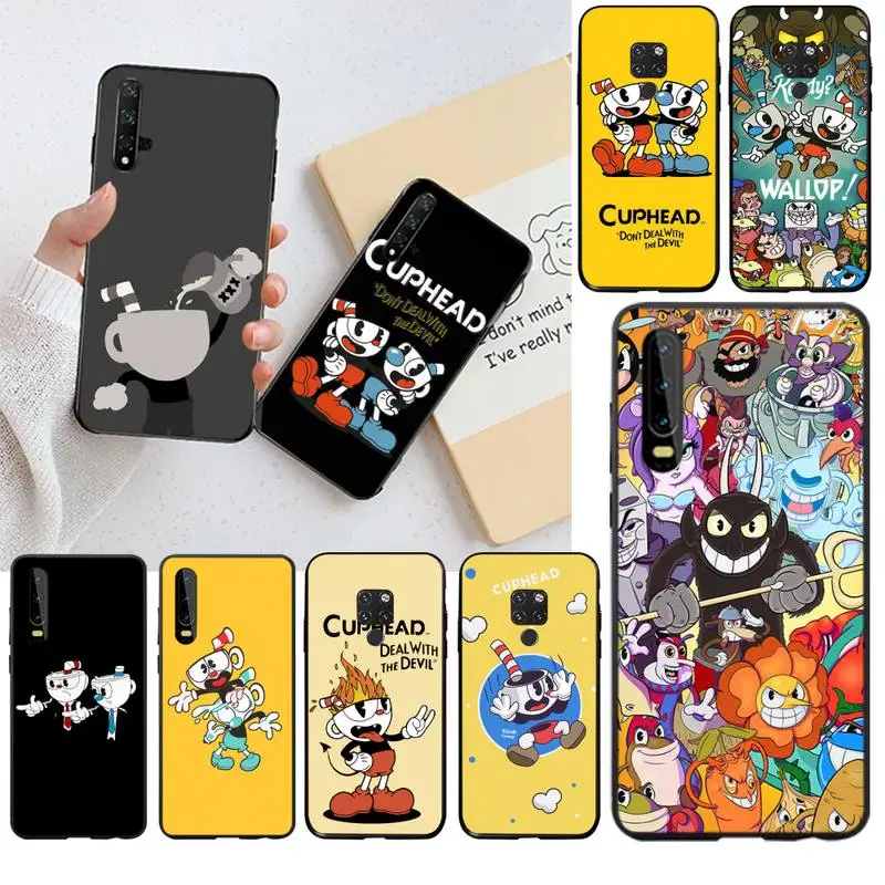 HPCHCJHM Cuphead мультяшный роскошный гибридный мягкий чехол для телефона Huawei P40 P30 P20 lite