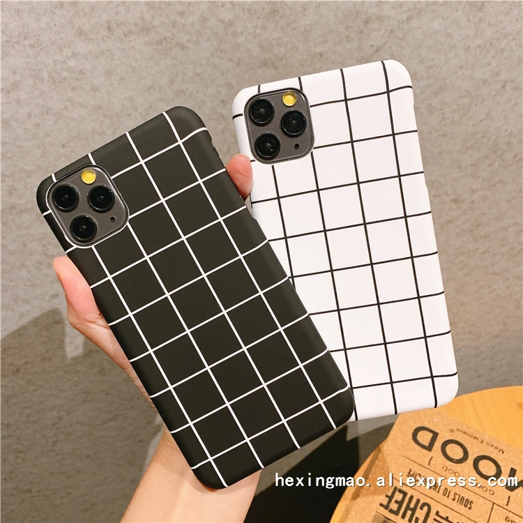 Модный черно белый клетчатый чехол для телефона iphone 11promax XS Max X XR 8 7 6 S PlusCover чехлы