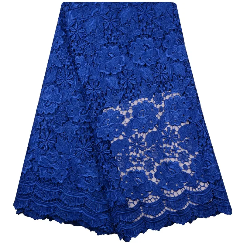 

High Quality African Black Color Guipure Cord Lace Fabric ,Nigeria soluble Water Lace For Party Dress 5yd/lot