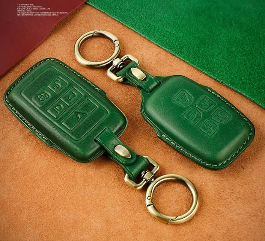 Car Genuine Leather Key Case Holder For Land Rover Range Discovery 5 Sport Jaguar E-PACE XEL Cover Accessories | Автомобили и