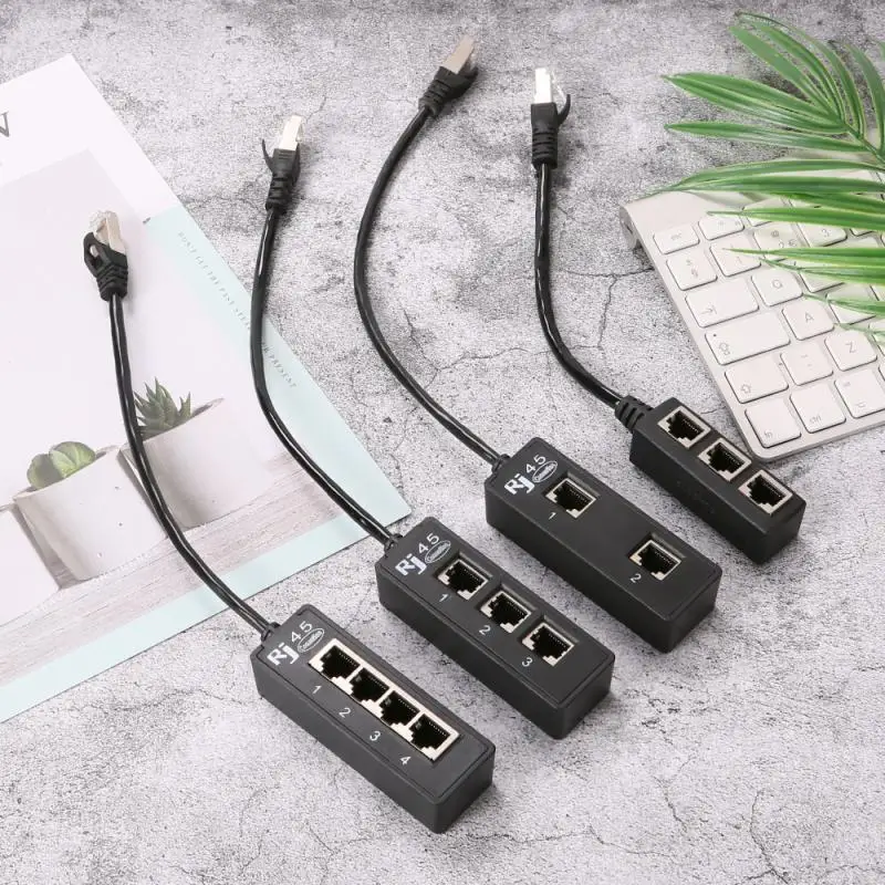 Сетевой Разветвитель RJ45 1 штекер-4 гнезда локальная сеть Ethernet-кабель компьютерный