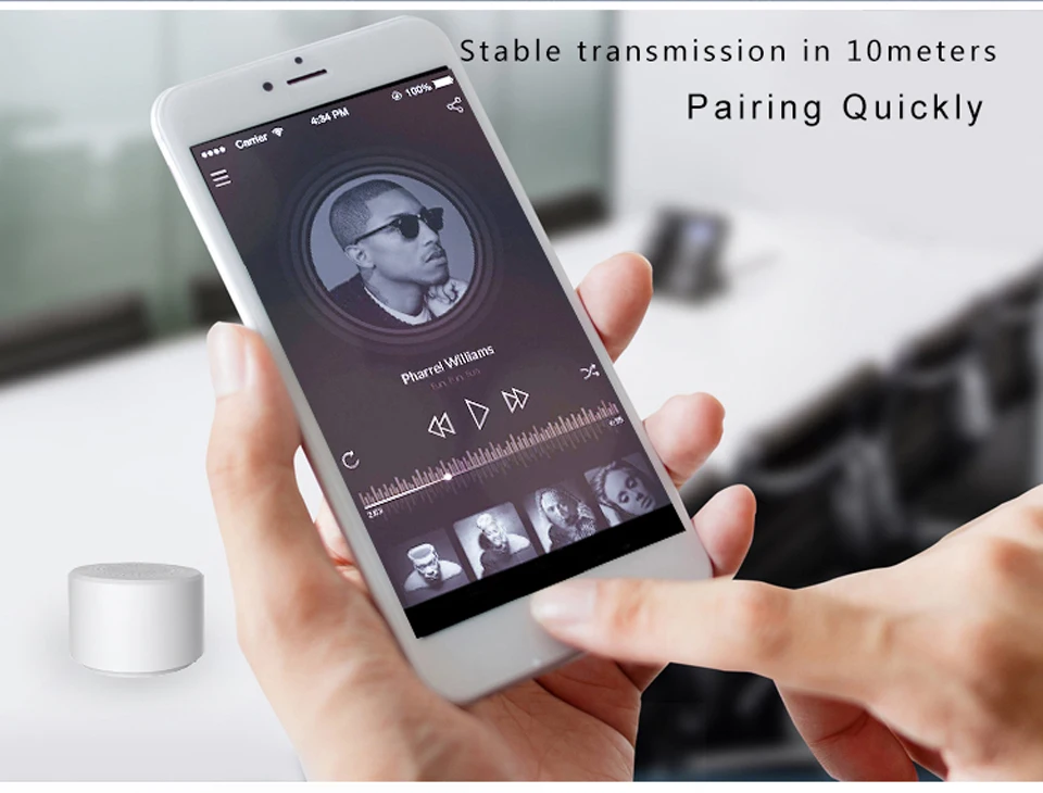 Круглый Портативный мини беспроводной Bluetooth динамик сабвуфер умный Голосовое управление портативный Bluetooth динамик 5,0
