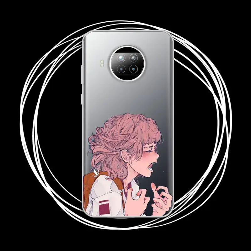 

Sad girl Phone Case Transparent for xiaomi redmi note 8 9 9s 11 10t lite pro