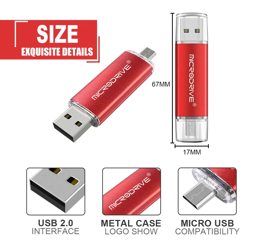 USB флэш-накопитель OTG высокоскоростной накопитель 64 ГБ 32 ГБ 16 ГБ 8 ГБ 4 ГБ внешний накопитель двойное применение микро USB накопитель